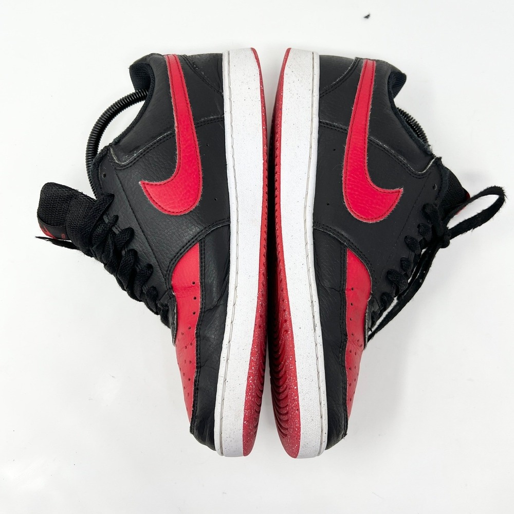 Nike Court Vision Low Next Nature BRED Mens Size 9 Black Red FJ0685-010 READ - Picture 10 of 14